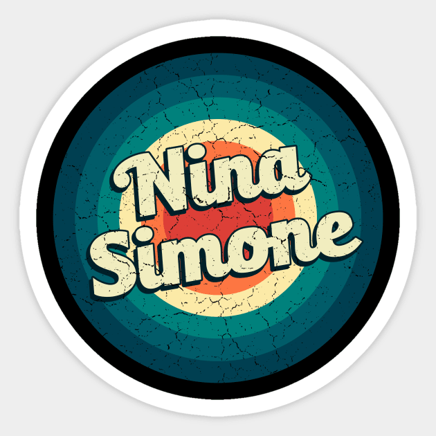 Graphic Nina Name Retro Vintage Circle Sticker by Mysterious Astral City